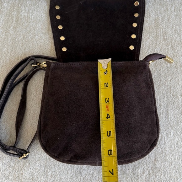 Persaman New York Elvira Brown Suede Studded Crossbody - Picture 12 of 15